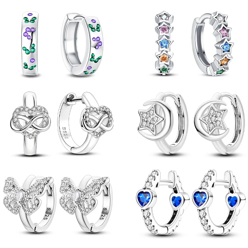 Real Silver-Plated Colorful Dragonfly Butterfly Animal Earrings For Women Exquisite Birthday Anniversary Jewelry Gifts