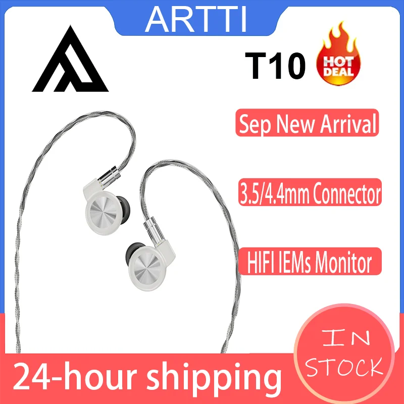 Sept New ARTTI T10 HiFi in Ear Wired Monitors Earphones Planar Driver High-purity Oxygen-free Copper with Removable 0.78mm 2pin