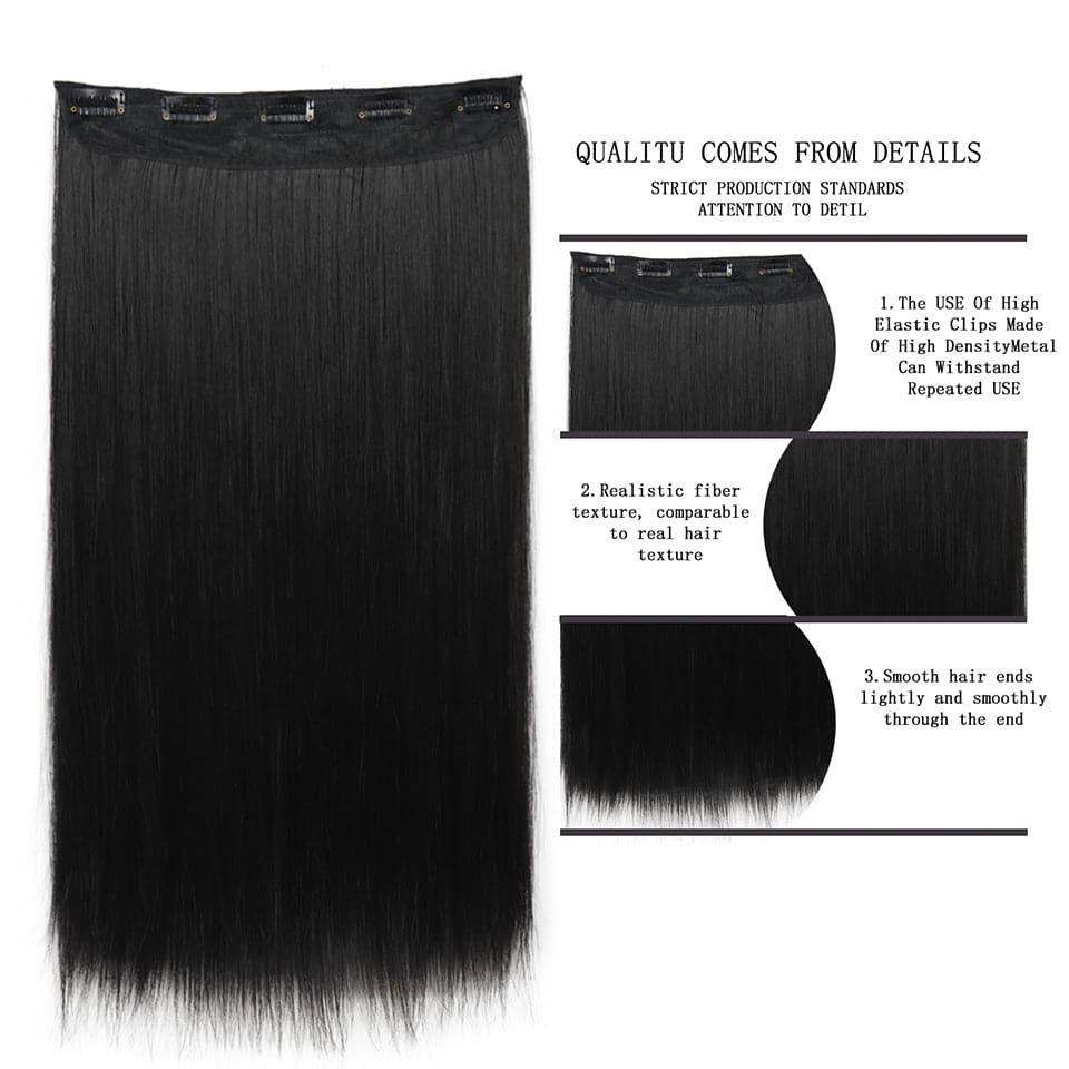 14-30Inch 60-100G Straight Clip In Human Hair Extensions One Piece With 5Clips Brazilian Remy Human Hair Natural Color Extension