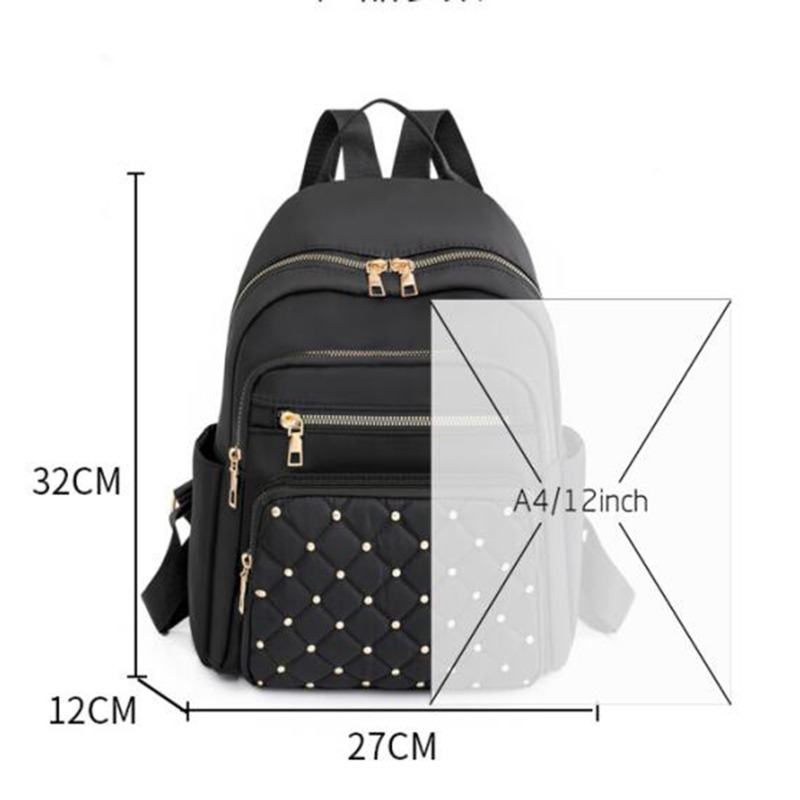 2024 New Classic Vintage Backpack Nylon Backpack Women Travel Bag Casual Solid School Bag Girl High Capacity College Backpack