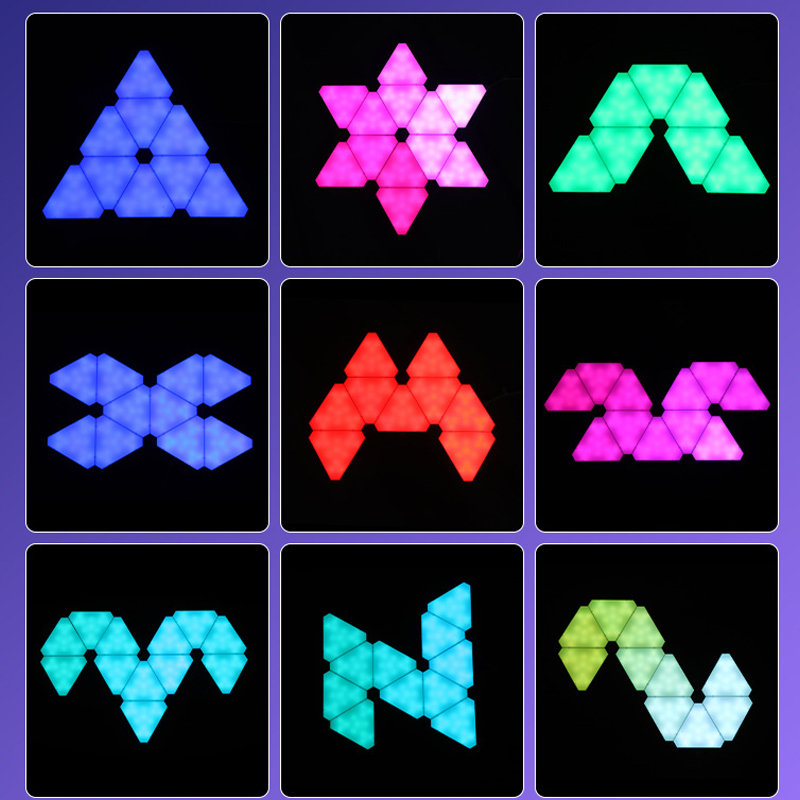 RGB Triangle Wall Light LED Quantum Lamp 5V USB WIFI Bluetooth Music Sync Game Ambient Light For Gaming Bedroom Store Decoration