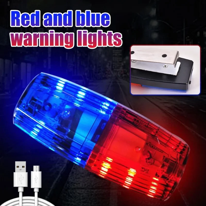 Red&Blue LED Shoulder Warning Police Light Shoulder Clip Light Sanitation Worker Safety Patrol Alarm Flash Signal Strobe Lamp