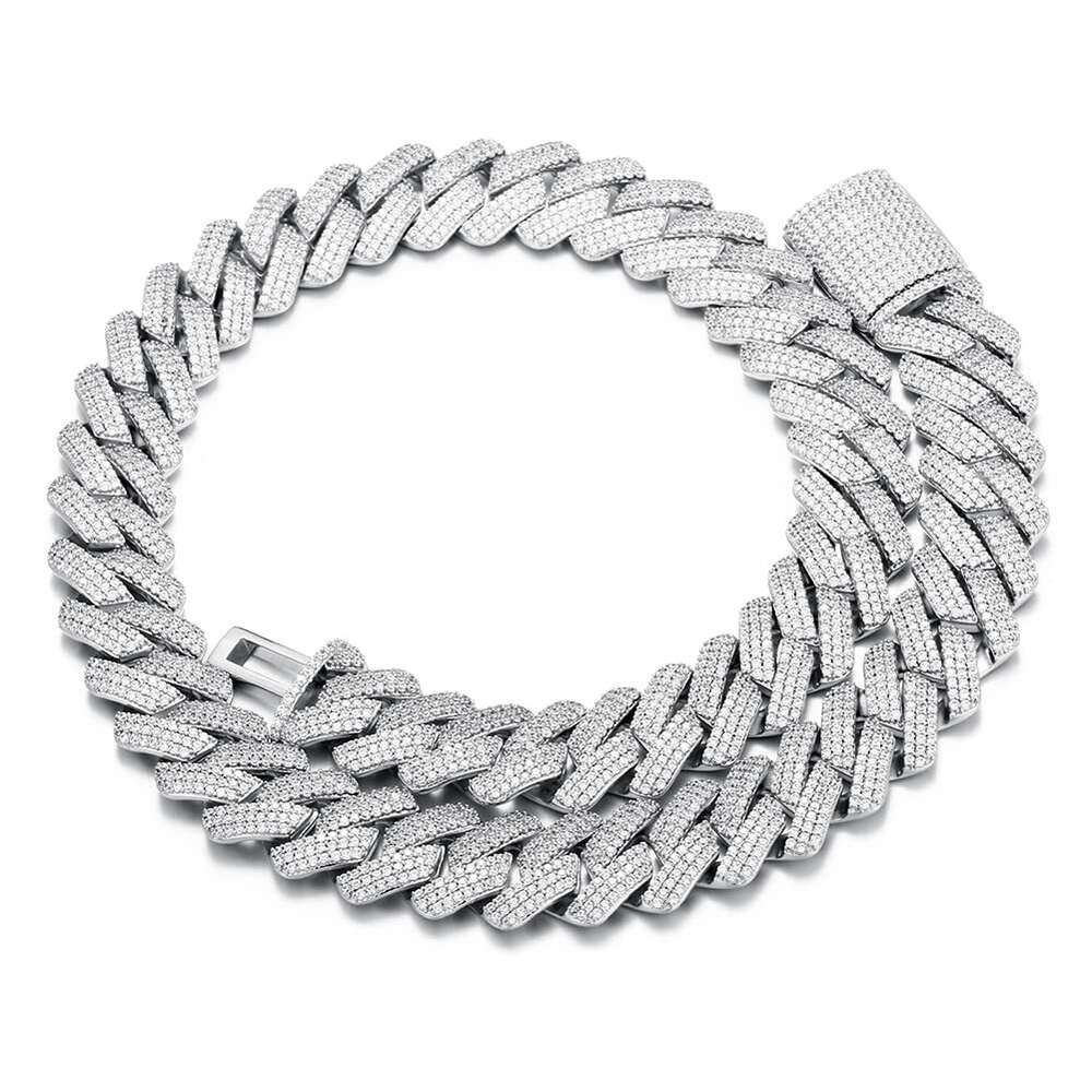 Miami Moissanite Cuban Link Chain Pass Dimond Tester 12Mm Wide Micro Paved 2 Row Diamond Iced Out Chain Necklace Rapper Hip Hop Gold Jewelry Chains