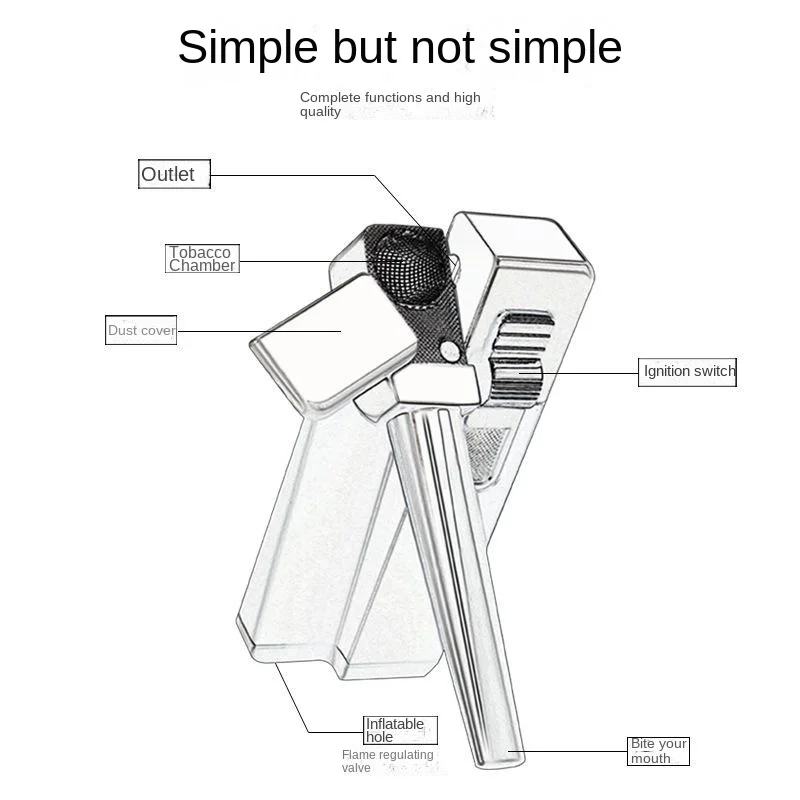 2023 New Zhongbang Multi-purpose Gas Lighter Inflatable Metal Personality Creative Bucket Light Folding
