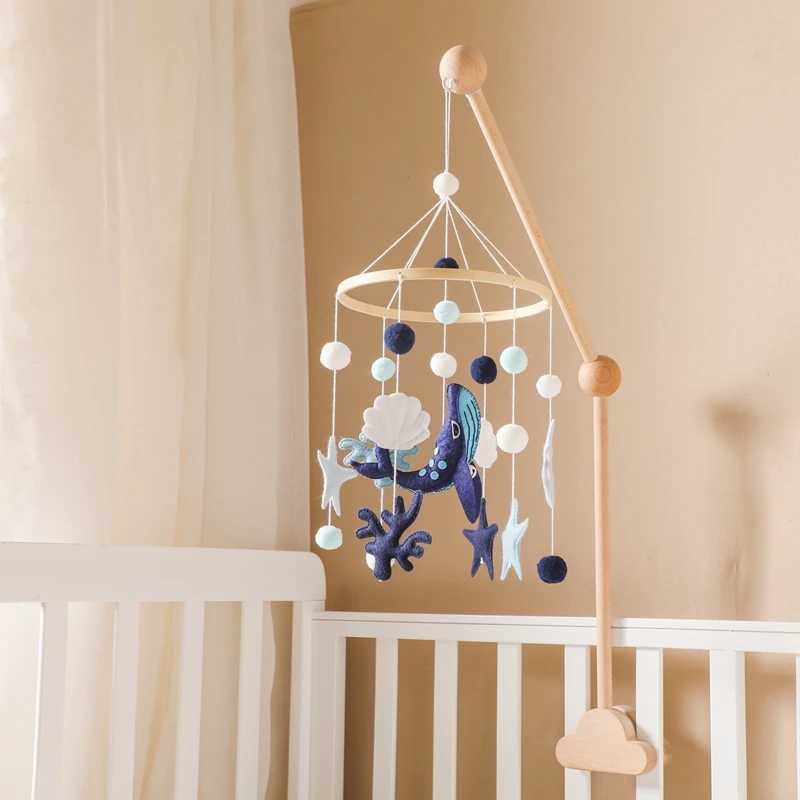 Mobiles# Baby Rattles Toys 0-12 Months Musical Newborn Cute Whale Animal Crib Bed Bell Mobile Toddler Rattles Carousel For Cots Kids Gift Q240525