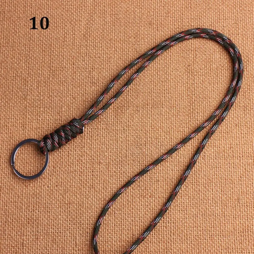 Paracord Keychain Lanyard Round Buckle High Strength Parachute Cord Self-Defense Emergency Survival Backpack Key Ring