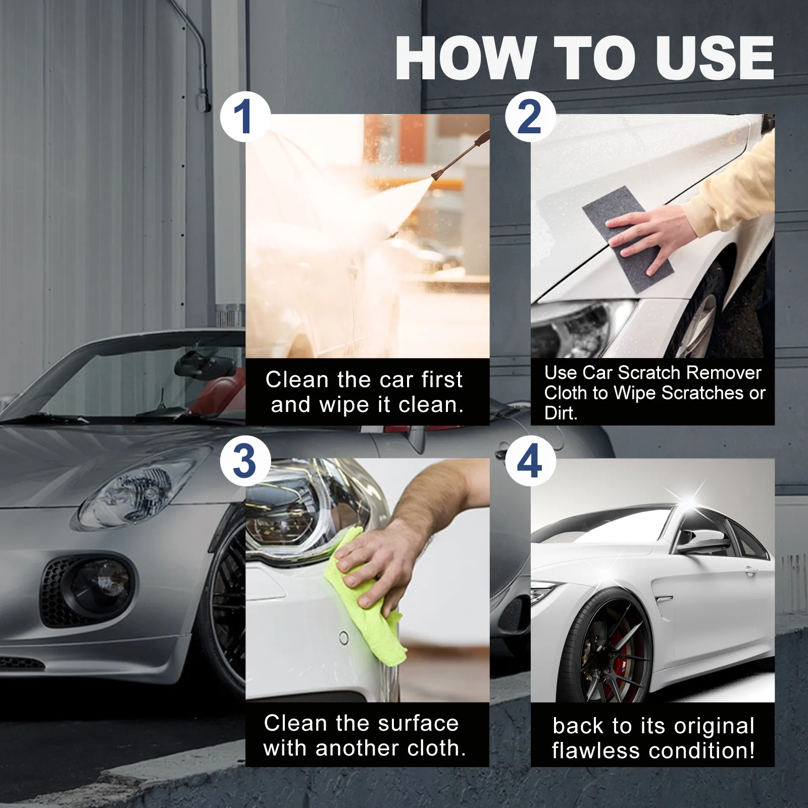 5PCS Car Scratch Remover Cloth Paint Scratch Removal Car Scratch Repair Kit for Repairing Car Light Car Repair Tool Accessories