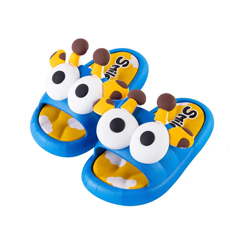 Cartoon Childrens Slippers Nonslip Big Eyes Giraffe Boys and Girls Home Thick Bottom Soft Bottom Wear Outdoor Slippers 240507