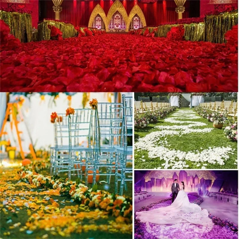 2000Pcs/bag Artificial Rose Petals Pink for Weddings Colorful Rose Red Petals of Roses For Marriage Birthday Wedding Decoration