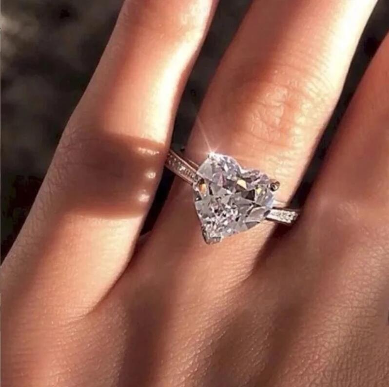 Designer 2025 Top Sell Drop Ship Wedd Rs Luxury Jewelry Stunn 925 Sterl Silver Fill Heart Shape Pink Topaz CZ Diamond Gemstones Party Women Engagement