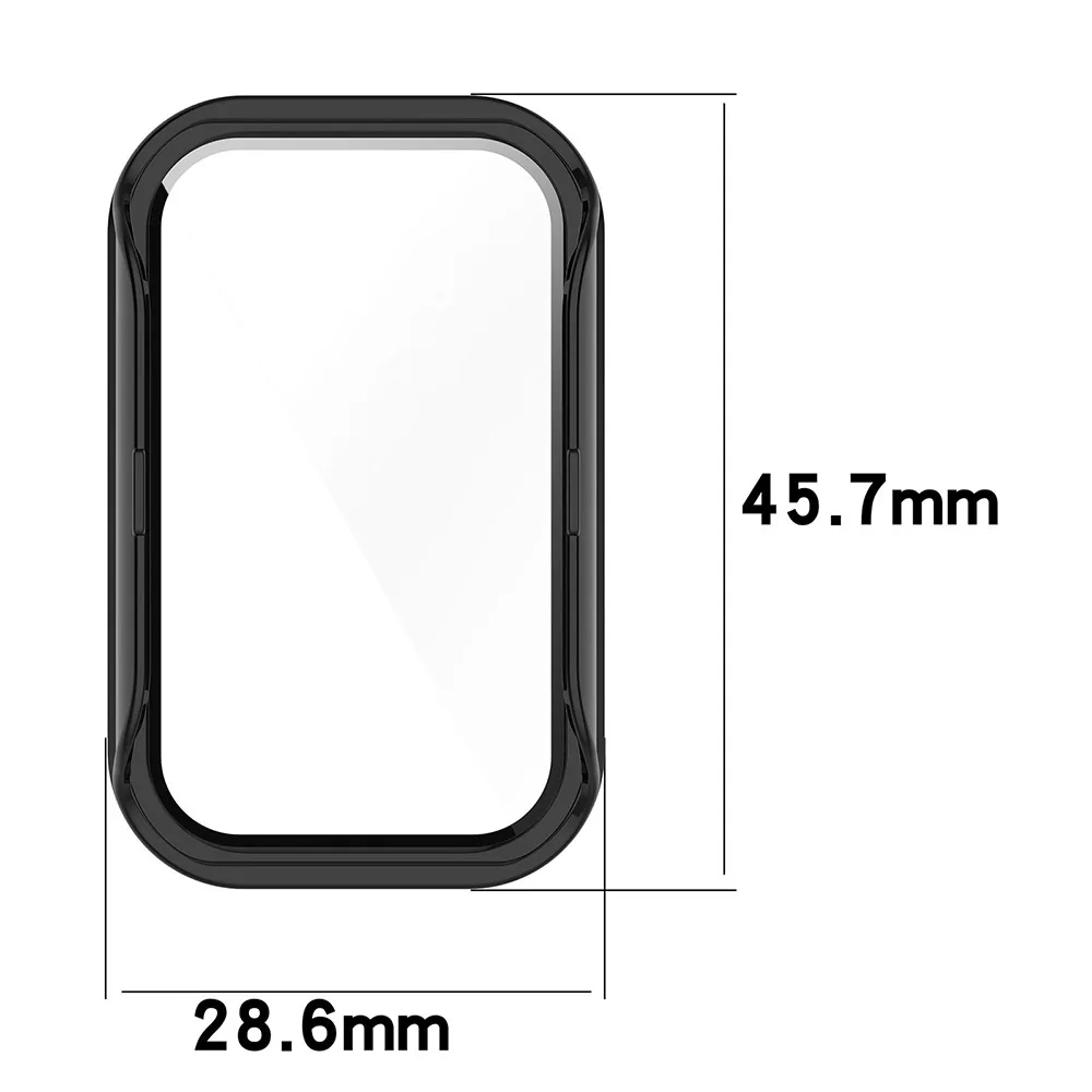 PC+Glass Protective Case For Xiaomi Smart Band 8 Active Full Screen Protector Shell Cover Bumper for Redmi Band 2