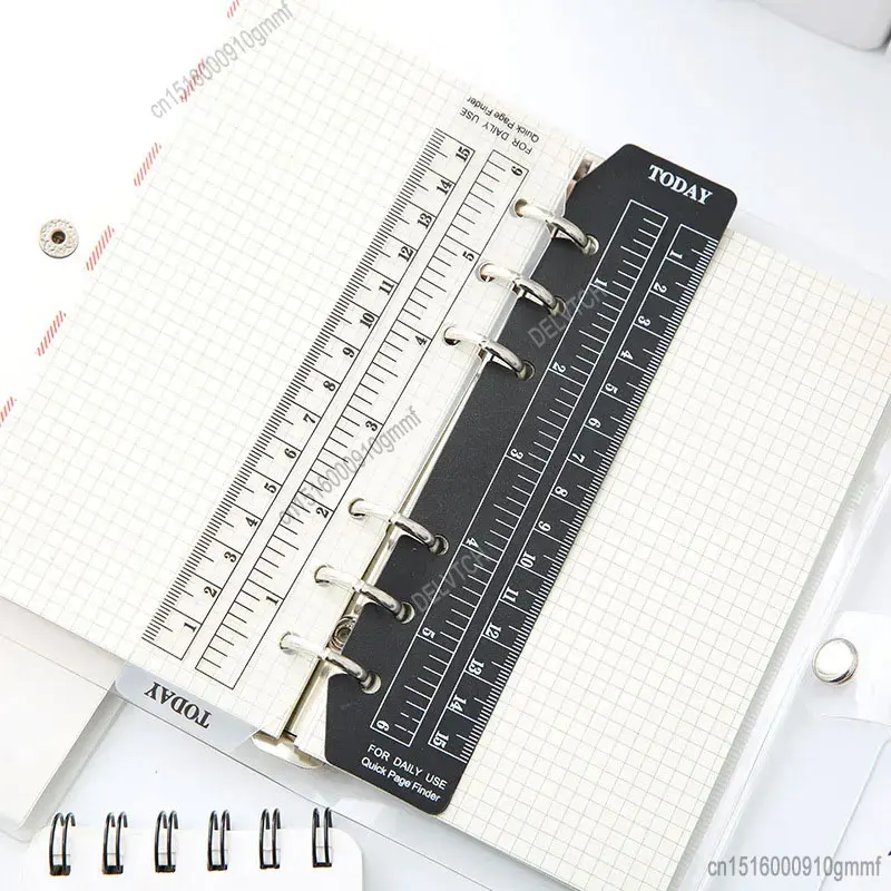 A5 A6 Transparent Black Frosted Bookmark Ruler For 6 Hole Loose Leaf Binder Notebook Planner Agenda Index Ruler Flexible Measure