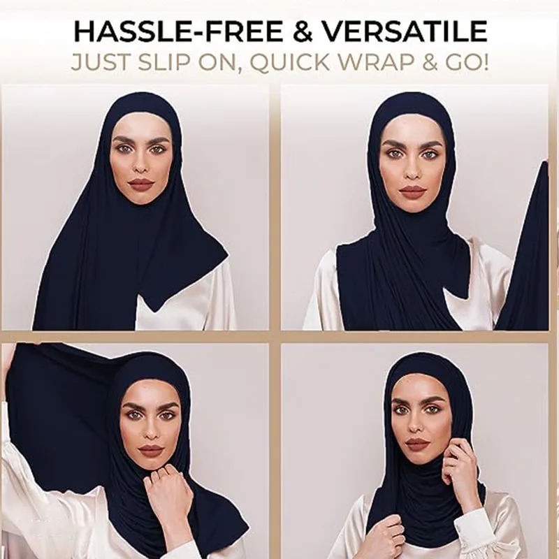 BOHOWAII Instant Hijab Scarf for Women Muslim Premium Jersey Head Scarf Wrap Soft Turban Breathable Voile Femme Musulmane