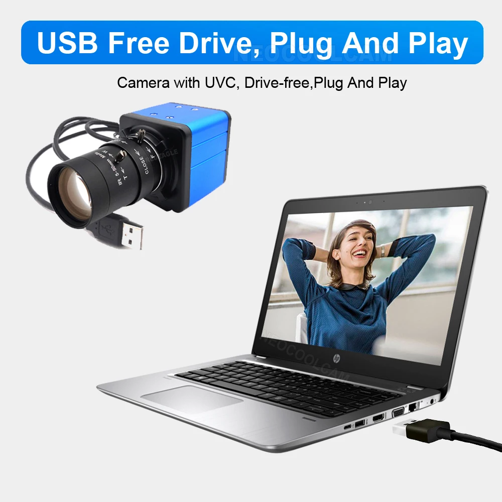 30fps Industrial 4K HD IMX415 Sensor USB Webcam 4MP F5253 /5MP IMX335 Sensor 2.8-12mm Varifocal lens UVC OTG PC Video Camera