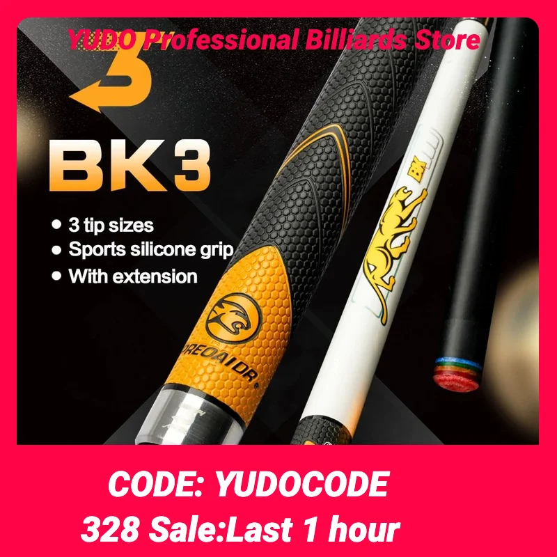 PREOAIDR 3142 BK3 Series Billiard Pool Cue 10.8/11.8/13mm Tip Uni-Loc Joint Cue Stick Kit 147cm Silicone Wrap with Extension