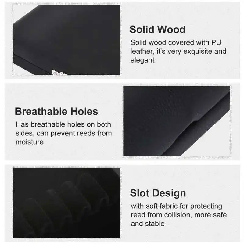 Oboe Reed Case Leather Oboe Reed Holder Storage Box Moistureproof Protector Case for 10/12/20 Oboe Reeds Protect