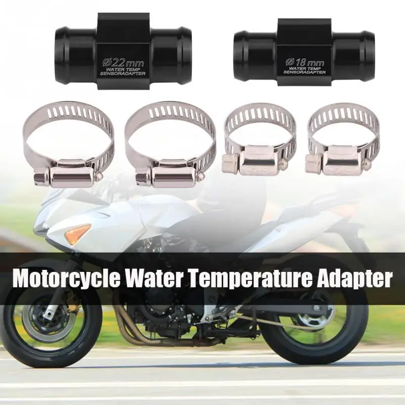 Universal Black 16MM 18MM 20MM 22MM Motorcycle Water Temp Gauge Radiator Temperature Sensor Joint Pipe Hose Sensor Gauge Adapter