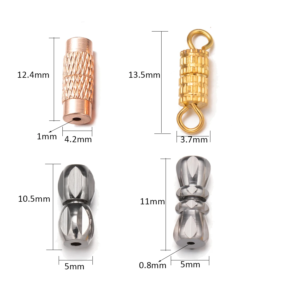 20pcs Brass Screw Twist Clasps Cord End Tip Connector Lock Closures For DIY Necklace Bracelet Jewelry Making Supplies Materials