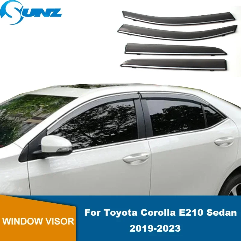 Car Side Window Visor Sun Rain Deflector Weather Shield Window Guards For Toyota Corolla E210 Sedan 2019 2020 2021 2022 2023