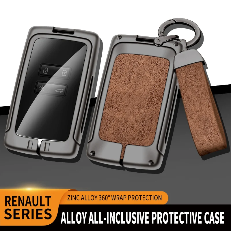 Zinc Alloy Leather Car Key Cover For Renault Koleos Kadjar Captur Megane Talisman Espace Clio Zoe Scenic 4 Arkana Dacia Sandero