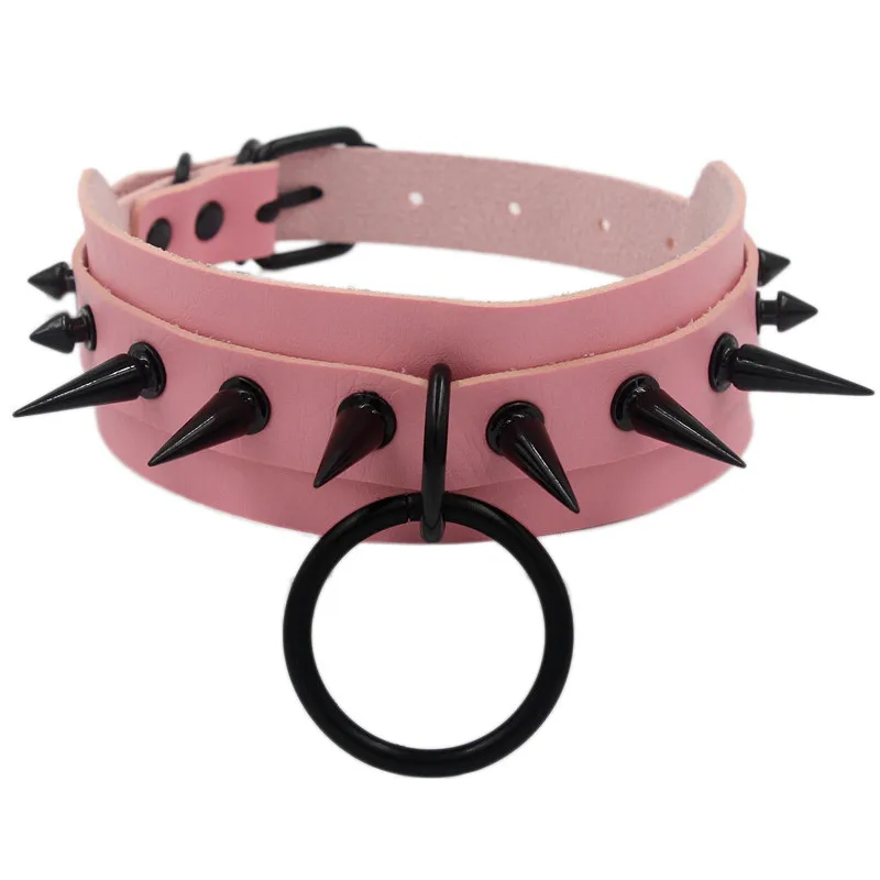 Gothic Jewelry Punk Spike goth Choker Necklaces Women Collar Studded Rivet Black Pu Leather Men Necklace Chocker Halloween Gifts