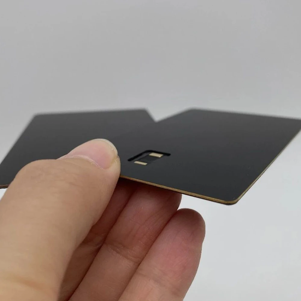 Dual Interface Nfc Metal Card 4442 Chip Card Slot Hico Strip and Signature Bar With Antenna Build-in Gift Card