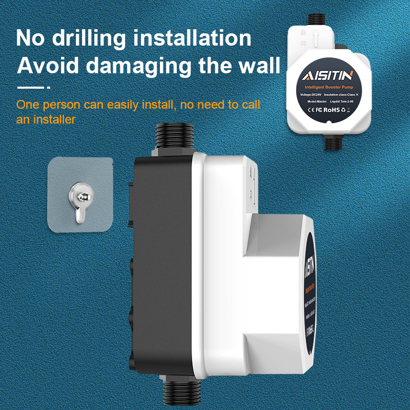 AISITIN Heater 24V Micro DC External Household Tap Water Pipeline High Lift Silent Booster Pump