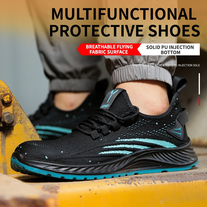 Men Work Safety Shoes Boots Anti-puncture Man For Work Sneakers Indestructible Work Shoe Lightweight Casual Sport Shoes YIZHONCO