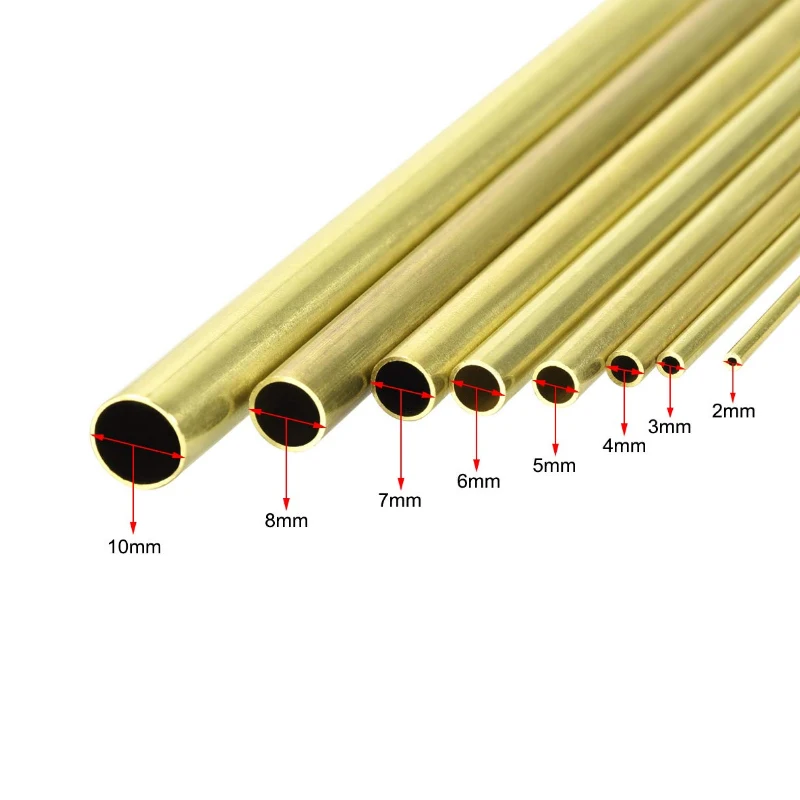 1Pcs Brass Tubes Diameter 2/3/4/5/6/7/8/9/10/12/14/16/18/20/23/25mm Length 200/300/500mm Wall Brass Pipe Brass Tube Cutting Tool