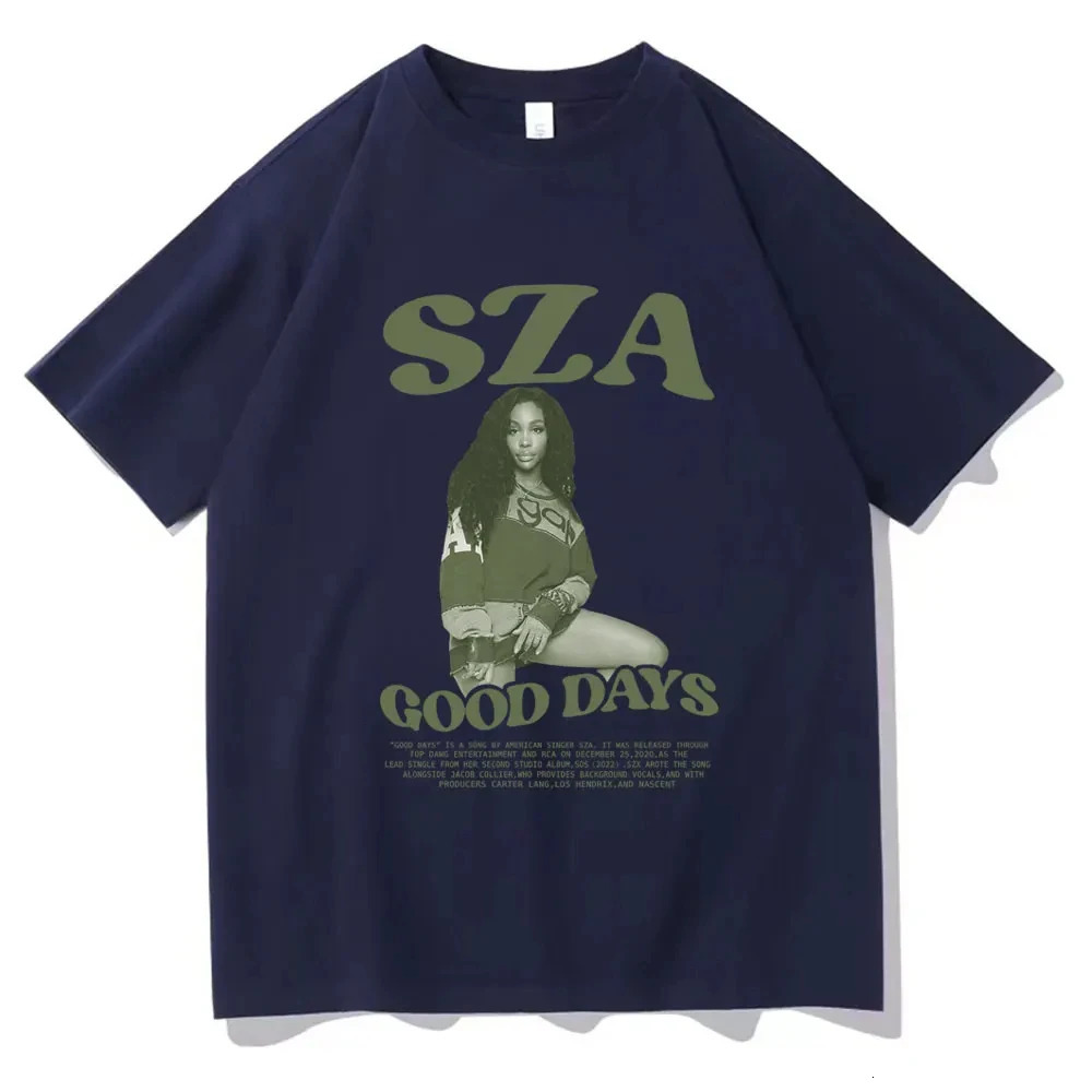 Rapper SZA Good Days T Shirt Hip Hop Retro TShirt Men Women Short Sleeve Cotton Harajuku Fashion Tshirts Oversized Streetwear 240521