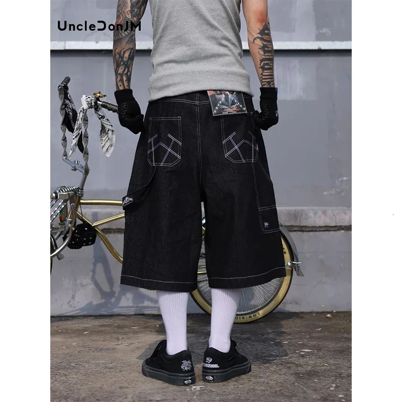 Oversized Jorts Summer Jeans Shorts Mens Wide Leg Baggy Y2K Denim 240516