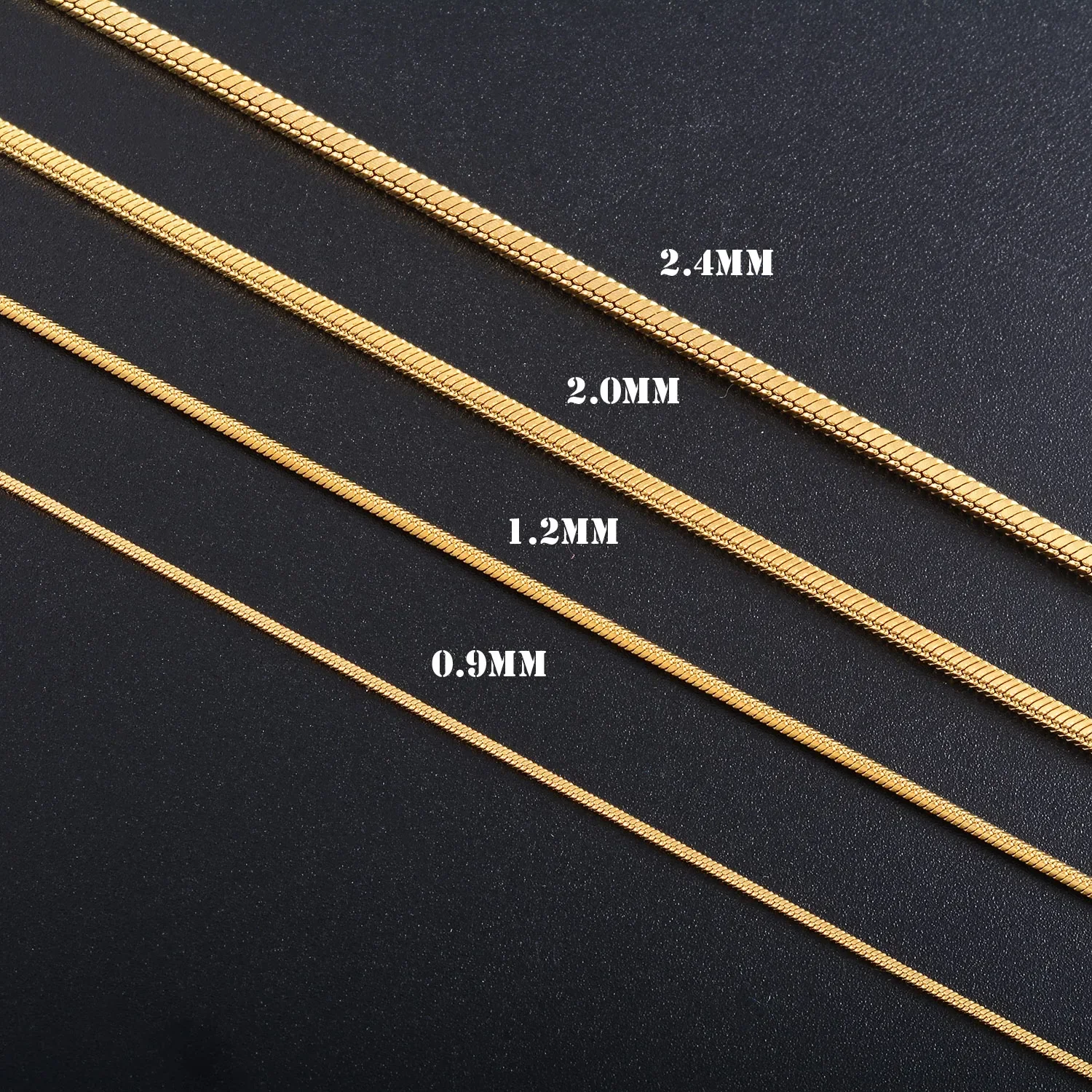 Yadreva Square Snake Chain Long Stainless Steel Simple Necklace Metal Jewelry 5