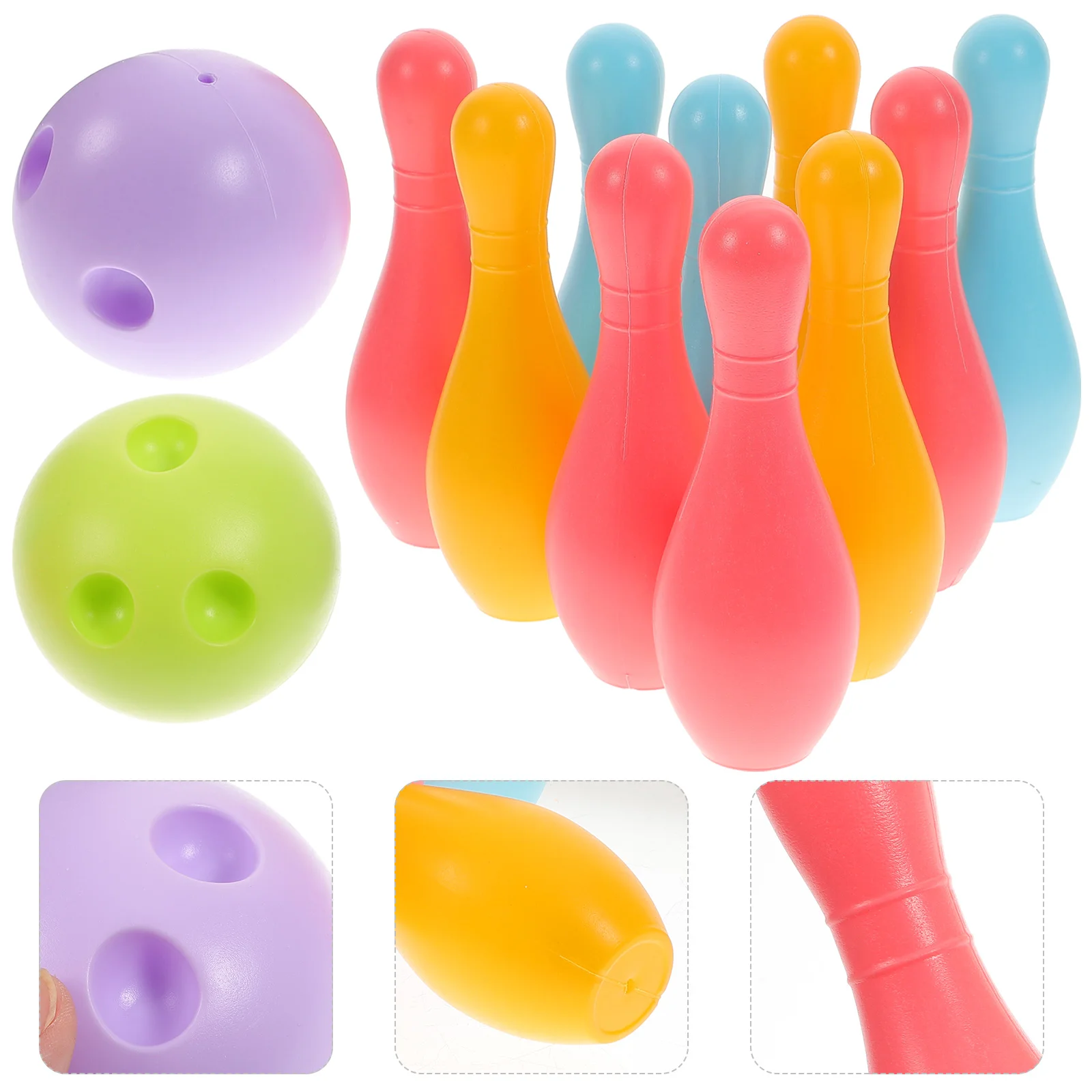 Kids Bowling Set Indoor Outdoor Party Bowling Play Set with 10pcs 2 Balls ( ) Sports and leisure