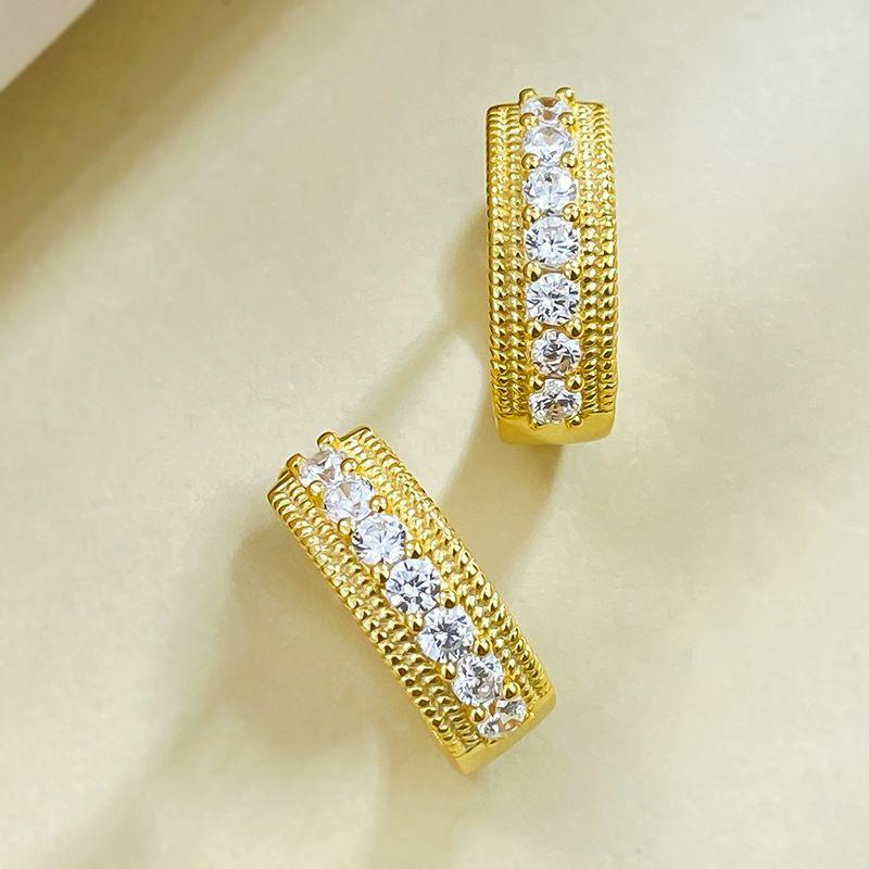 14K Gold Moissanite Diamond Hoop Earring 100% Real 925 Sterling Silver Party Wedding Earrings for Women Engagement Jewelry Gift Endmw