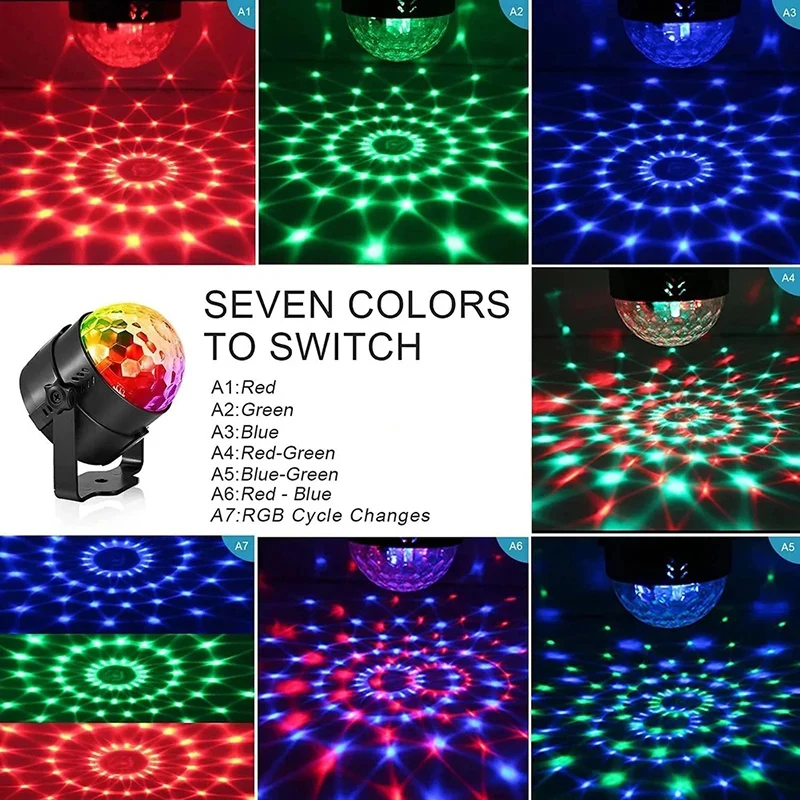 LED Party Stage Lights Disco Ball Sound With Remote Control Dance Rotating Magic Atmosphere Lamp Party Club DJ Show Lamp