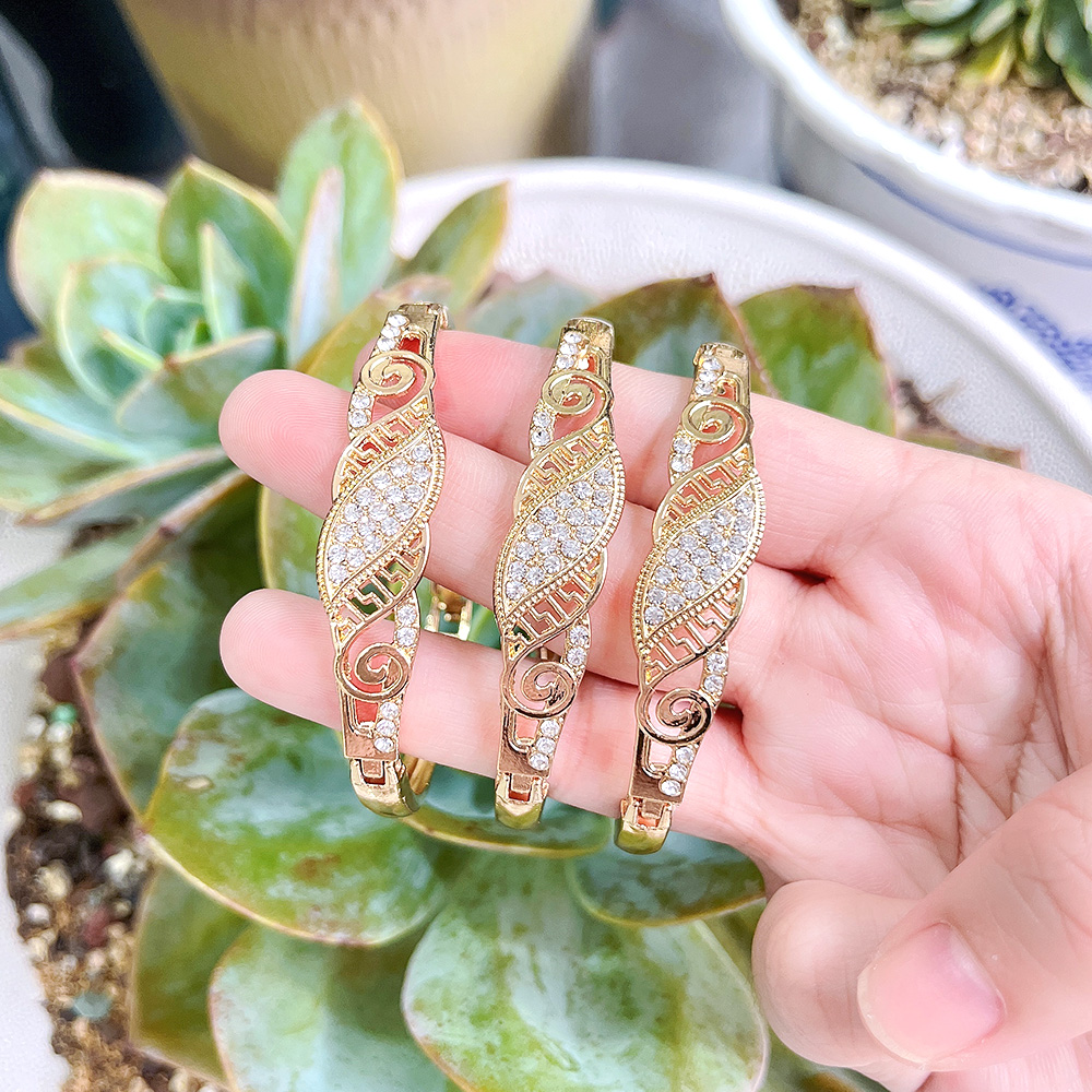 Sunspicems Arabic Thin Bracelet Sets Women Crystal Wrist Bangle Gold Color Bride Wedding Jewelry Morocco Bracelet Festival Gift