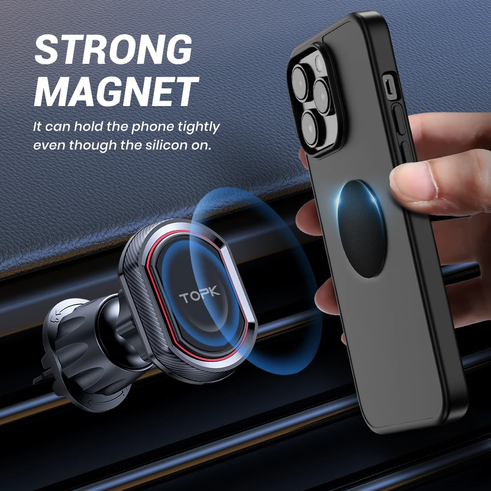 TOPK Metal Plate for Magnetic Car Phone Holder, 4Pack Universal Replacement Phone Car Mount for Magnetic Holder Cradle&3M Adhesi