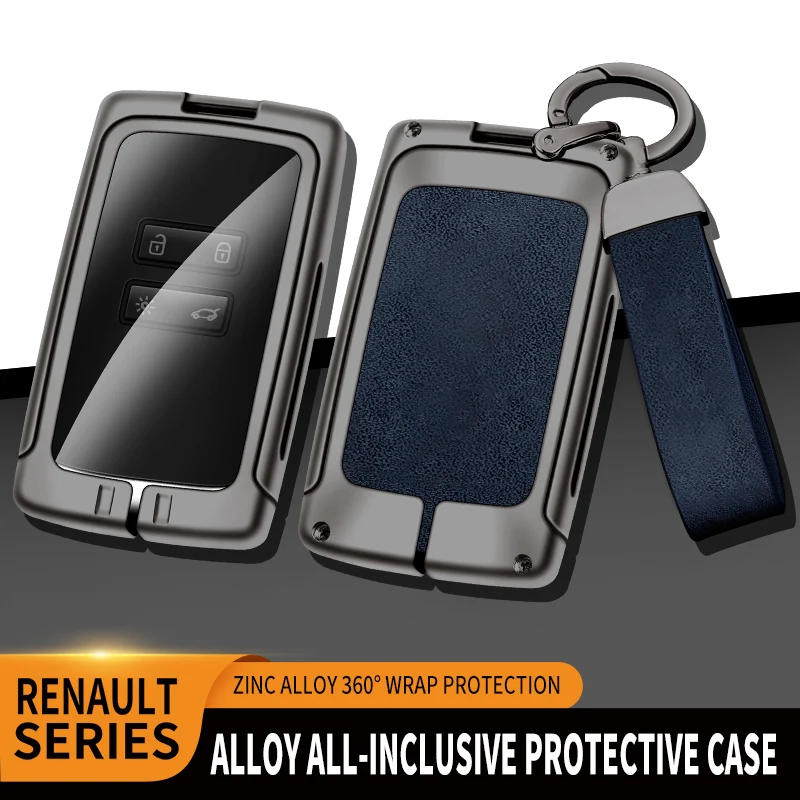 Zinc Alloy Leather Car Key Cover For Renault Koleos Kadjar Captur Megane Talisman Espace Clio Zoe Scenic 4 Arkana Dacia Sandero