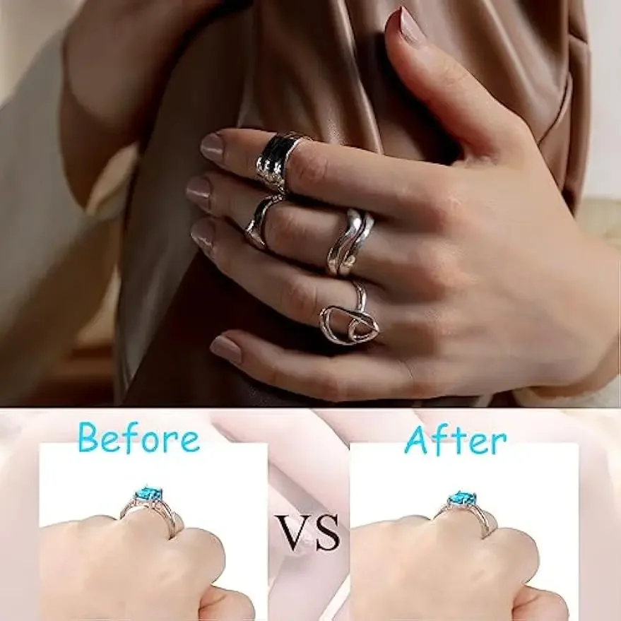 8 Sizes Silicone Invisible Ring Size Adjustment Resizer Loose Rings Reducer Ring Sizer Fit Any Rings Sewing Jewelry Tools Set