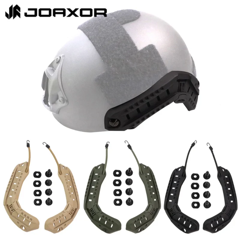 JOAXOR FAST Helmet Rail Mounting Adapter Tactical Training Helmet Side Rail With Lanyard Mounting Screw Accessories 5 Color S-11