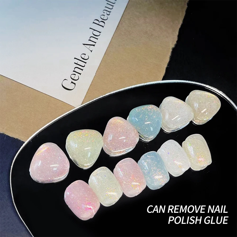 15ml Professional Aurora Opal Gel Polish UV LED Soak Off Opal Glitter Nail Gel 6 Colors Semi Permanent Varnish Glue Nail Art Gel