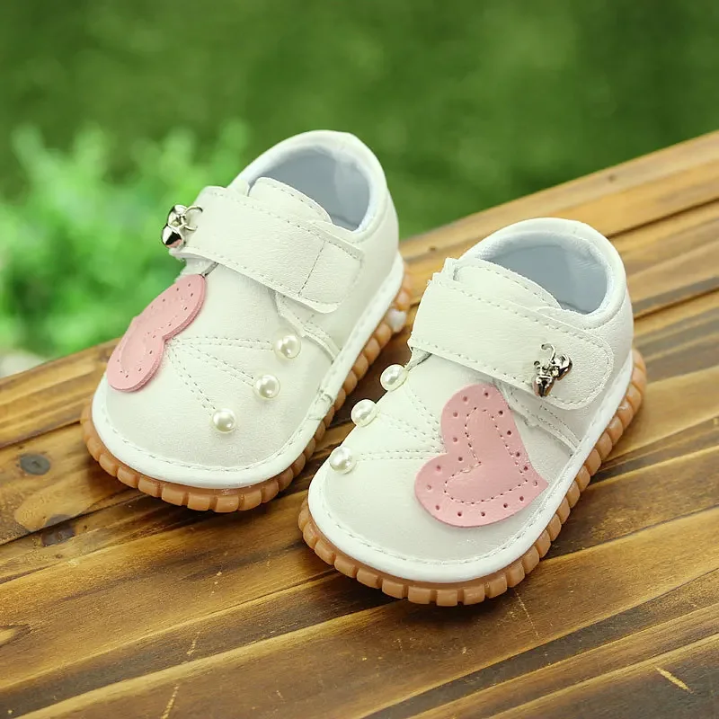 Cute Girls Squeaky Shoes for Babies Nice Design Toddler Mocassins with Bells Childhood Kids Girl Walking Shoes Children F05264