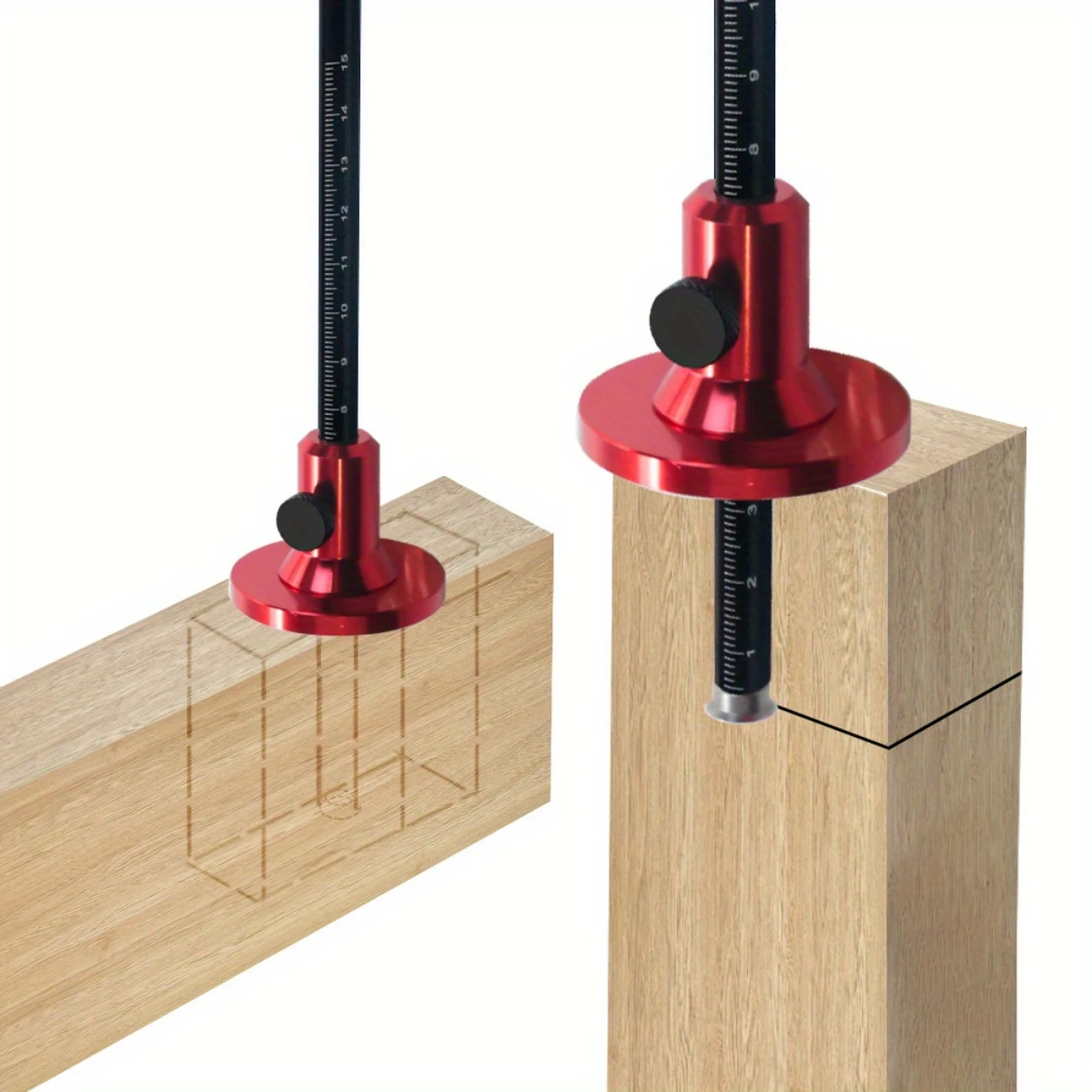 Wheel Marking Gauge Dovetail Jig Guide Marker Aluminium Alloy Scribing Tool - Woodworking 1:5 1:8, Inch/MM Scale Ruler
