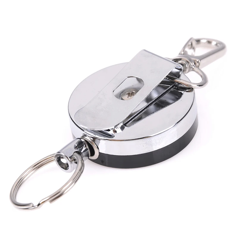 Retractable Pull Key Ring Chain Reel ID Lanyard Name Tag Card Badge Holder Reel Extendable Belt Key Ring Clip