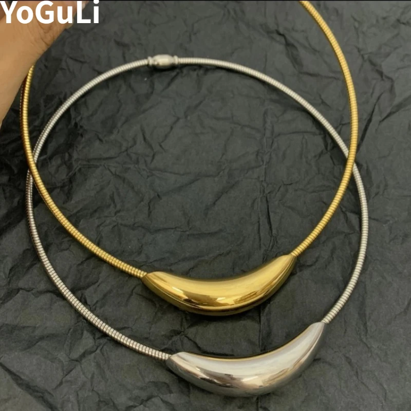 Modern Jewelry One Layer Metallic Wire Geometric Pendant Choker Necklace For Women Girl Party Gift Hot Sale Accessiries