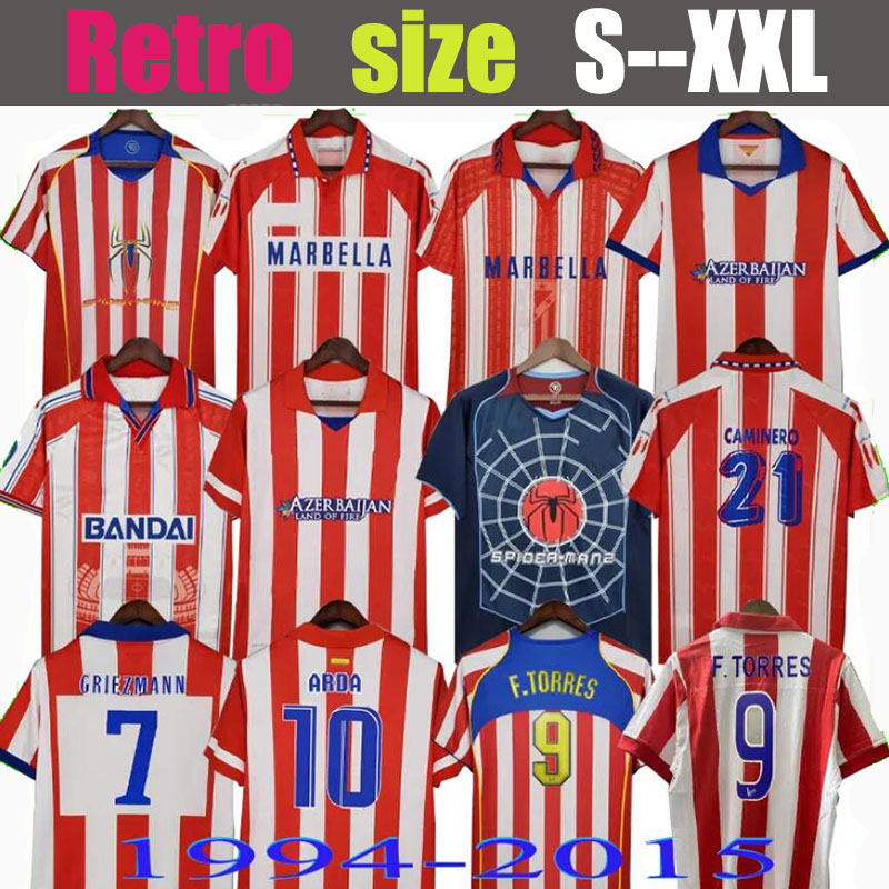 Retro 2004 2005 2013 2014 AtleticoMadrids98 soccer jerseys kun Aguero Griezmann MAXI F.TORRES 04 05 10 13 14 15 94 95 96 97 Gabi Forlan SIMAO vintage classic