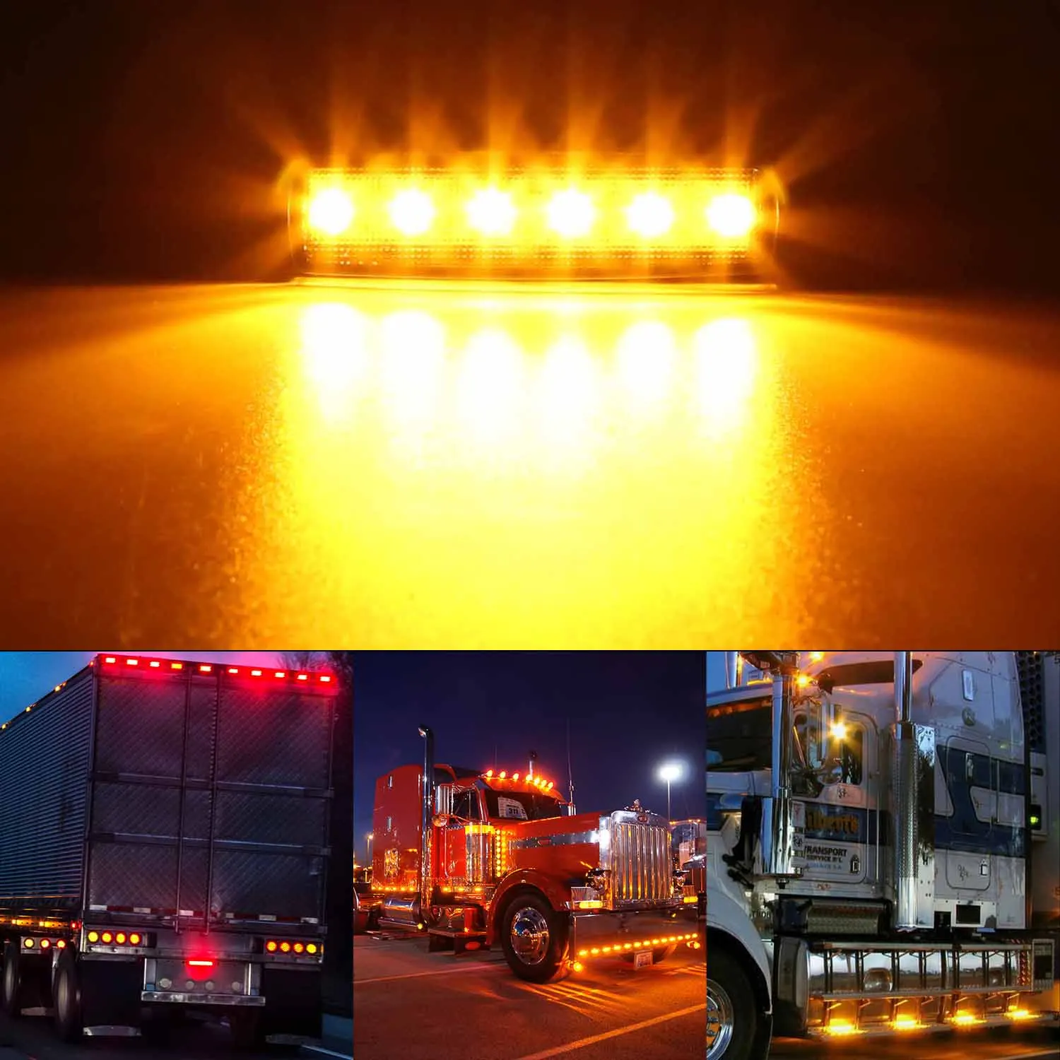 12V-24V Led Side Marker Lights Front Rear for Trucks, Cab RV Trailer 30/20/10/5PCS Amber/Red/White/Green/Blue indicator light