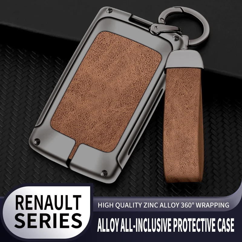 Zinc Alloy Leather Car Key Cover For Renault Koleos Kadjar Captur Megane Talisman Espace Clio Zoe Scenic 4 Arkana Dacia Sandero