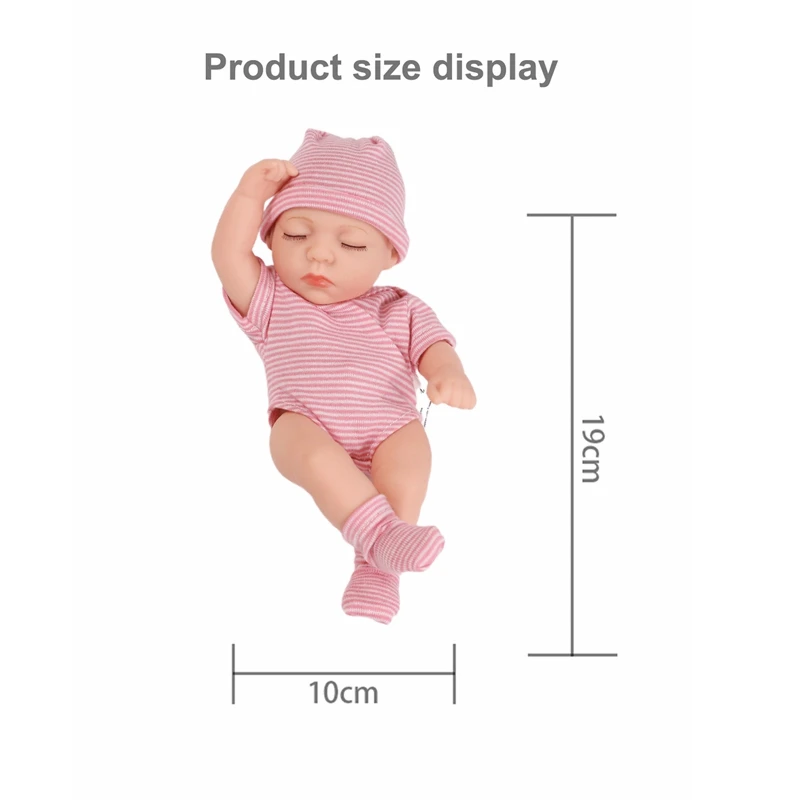 20cm Silicone Bebe Reborn Dolls Lifelike Mini Girl Doll Toys Vinyl Doll Sleep Reborn Toy DIY Doll Toys Reborn Baby Gift Dolls