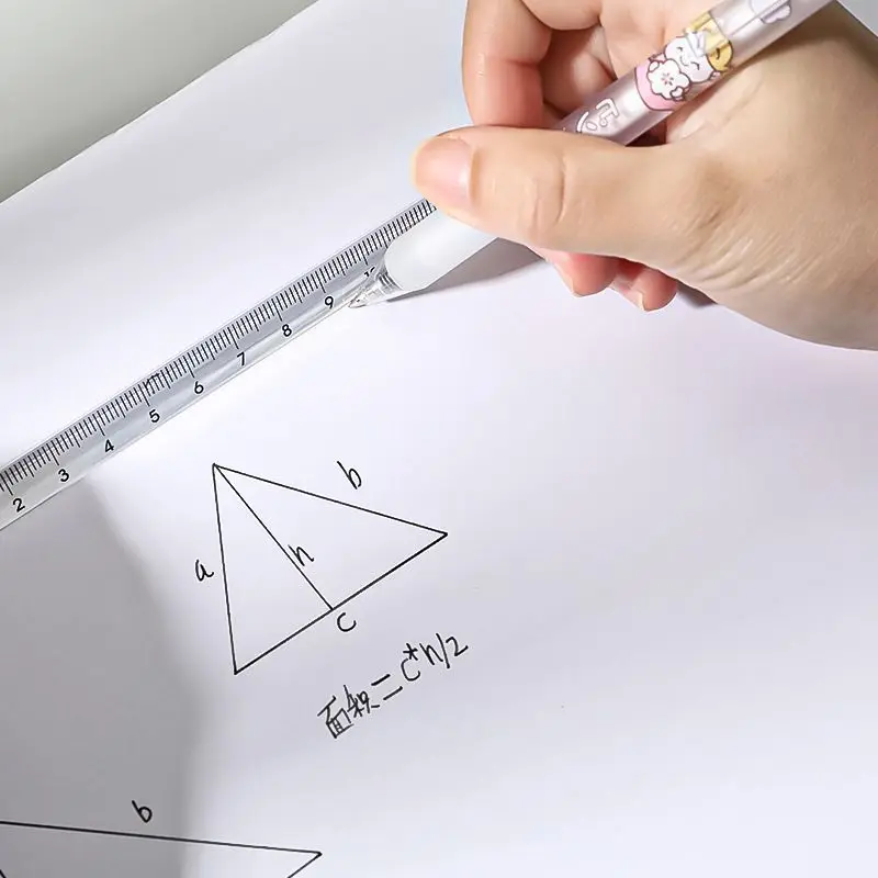 15cm /20cm Interesting Transparent Triangular Straight Ruler Stationery School Supplies Refractable Light